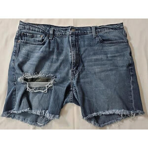 Levi's 541 Jean Shorts Men's 40" Waist Distress Faded Blue Denim